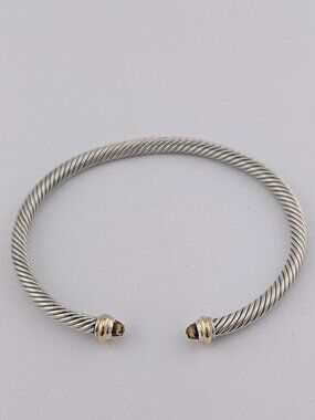 David Yurman Sterling Silver Cable Classics Bracelet With Citrine & 18k Gold